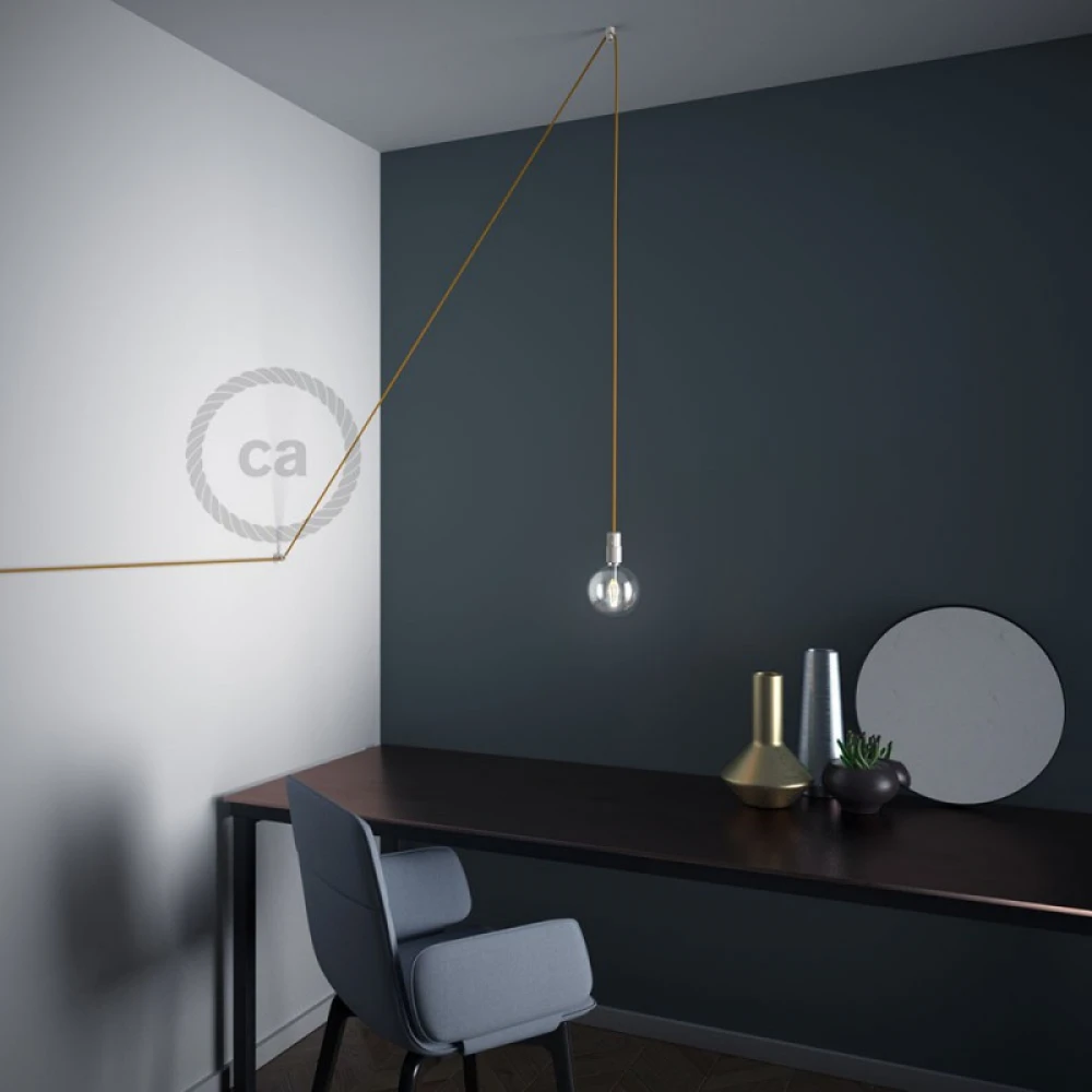 Στήριγμα Καλωδίου Λευκό "V" για οροφή ή τοίχο για όλα τα υφασμάτινα καλώδια