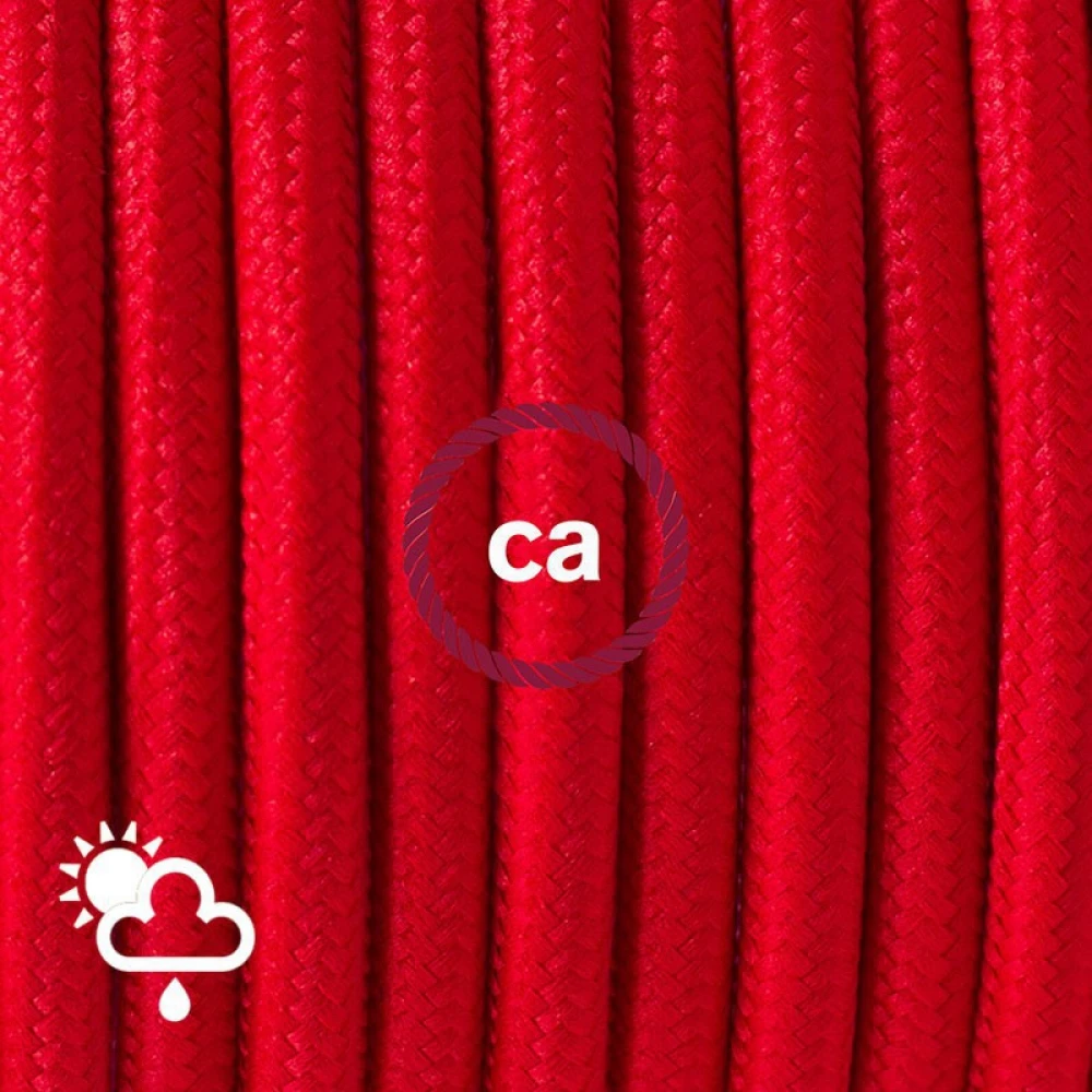 Στρογγυλό Υφασμάτινο Καλώδιο Εξωτερικής Χρήσης SM09 - Κόκκινο Creative-Cables