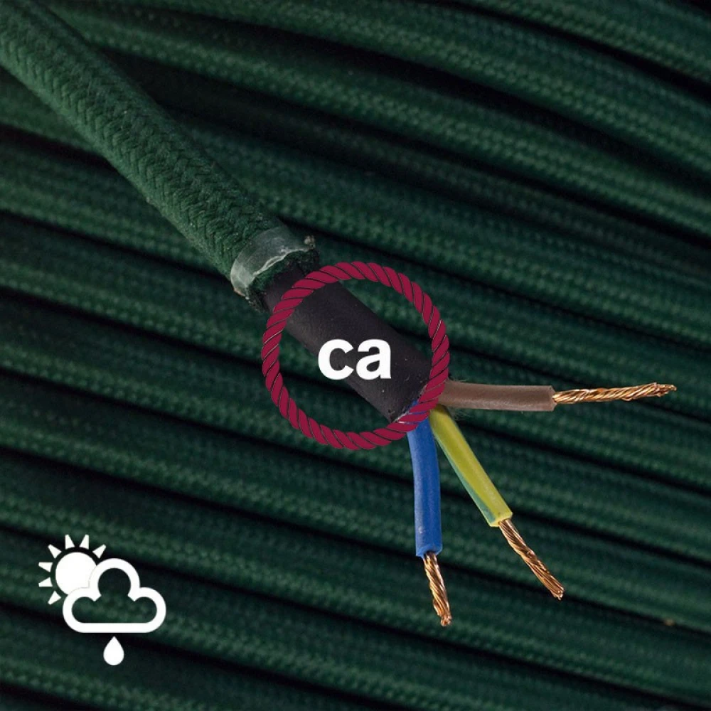 Στρογγυλό Υφασμάτινο Καλώδιο Εξωτερικής Χρήσης SM21 - Πράσινο Creative-Cables