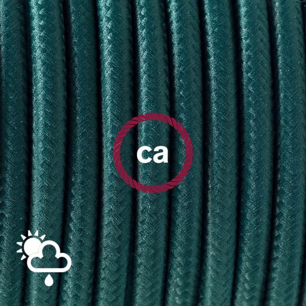 Στρογγυλό Υφασμάτινο Καλώδιο Εξωτερικής Χρήσης SM21 - Πράσινο Creative-Cables