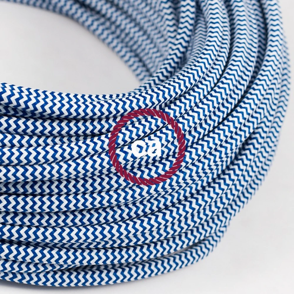 Υφασμάτινο Καλώδιο Άσπρο - Μπλε