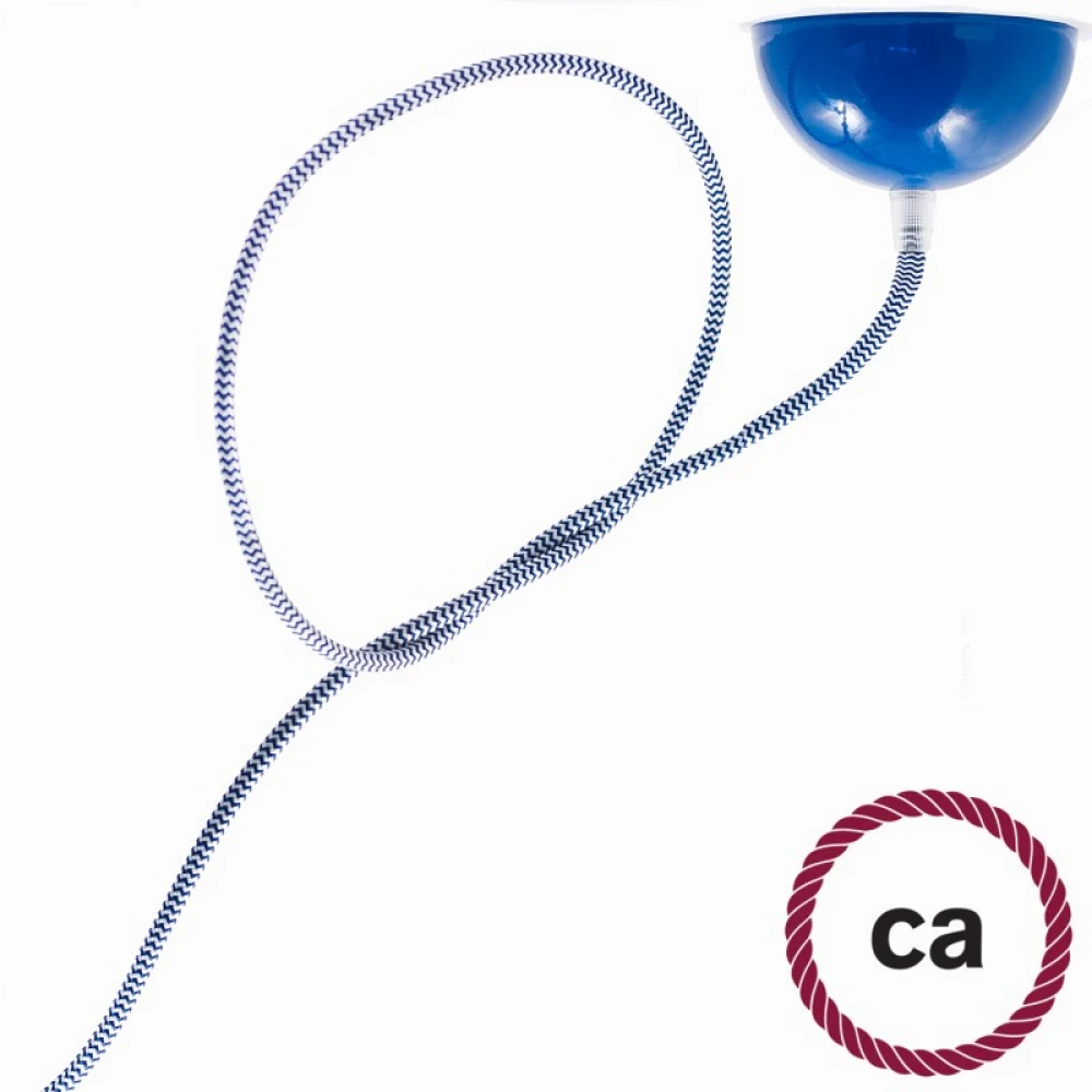 Υφασμάτινο Καλώδιο Άσπρο - Μπλε