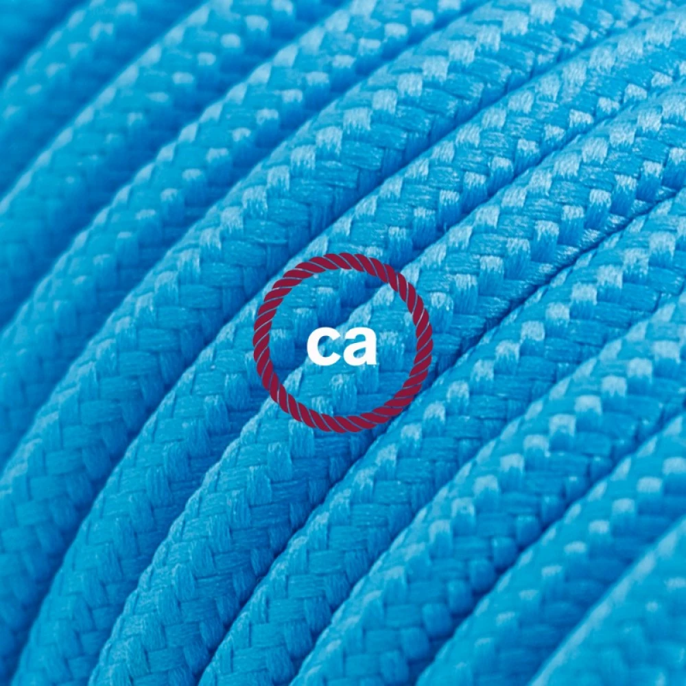 Υφασμάτινο Καλώδιο Γαλάζιο Στρόγγυλο