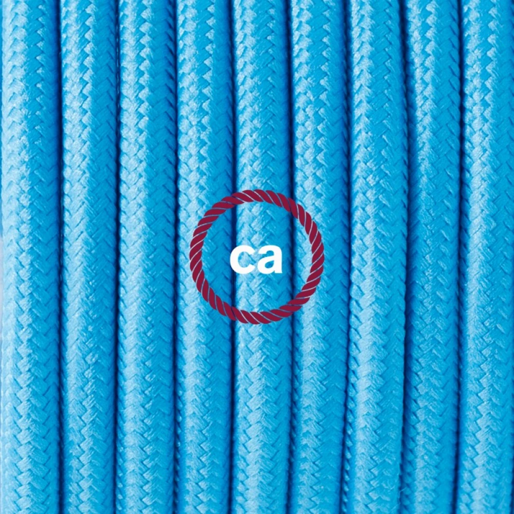 Υφασμάτινο Καλώδιο Γαλάζιο Στρόγγυλο