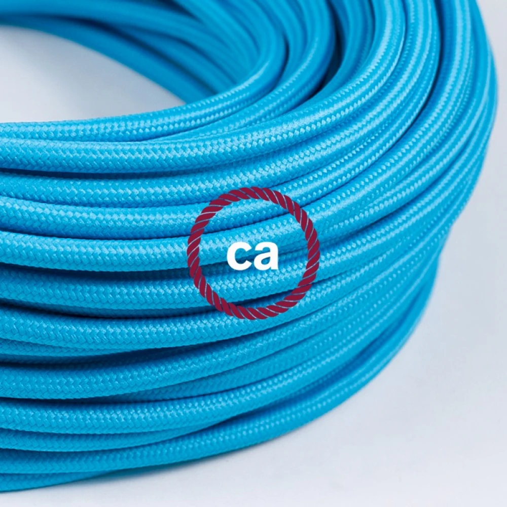 Υφασμάτινο Καλώδιο Γαλάζιο Στρόγγυλο