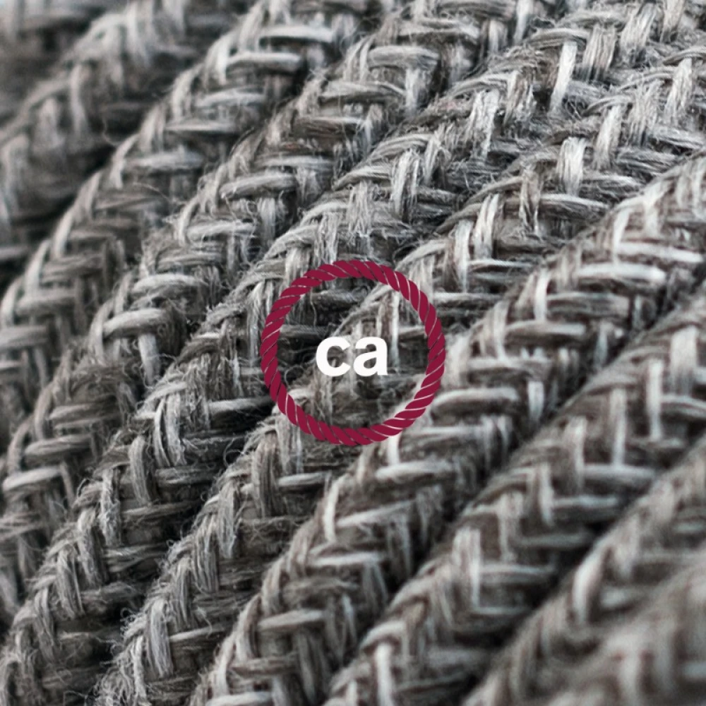 Υφασμάτινο Καλώδιο Στρογγυλό Γκρι Μάλλινο RN02