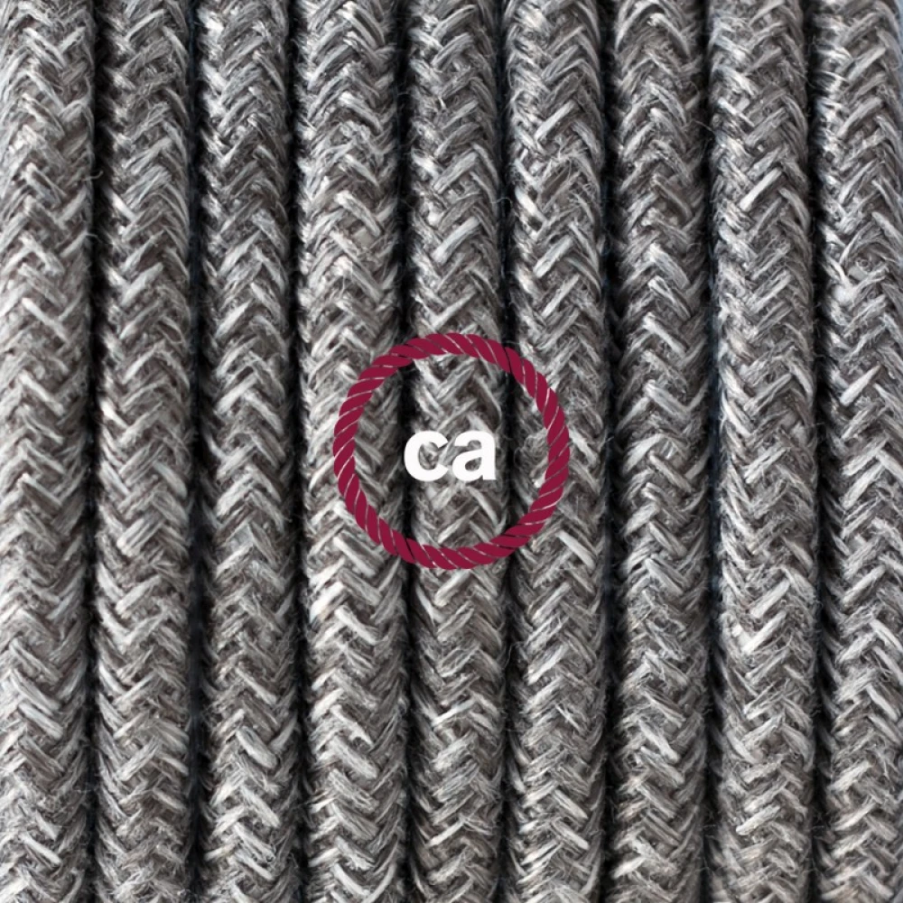 Υφασμάτινο Καλώδιο Στρογγυλό Γκρι Μάλλινο RN02