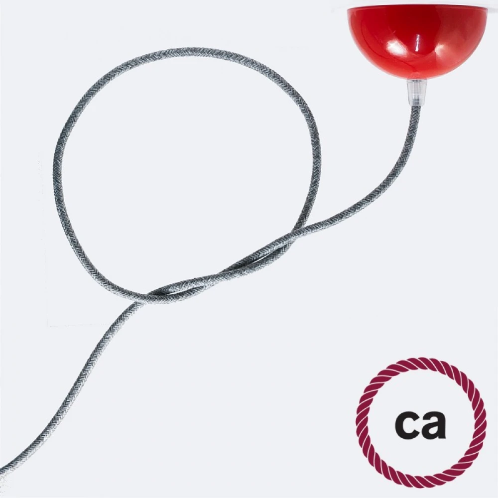 Υφασμάτινο Καλώδιο Στρογγυλό Γκρι Μάλλινο RN02