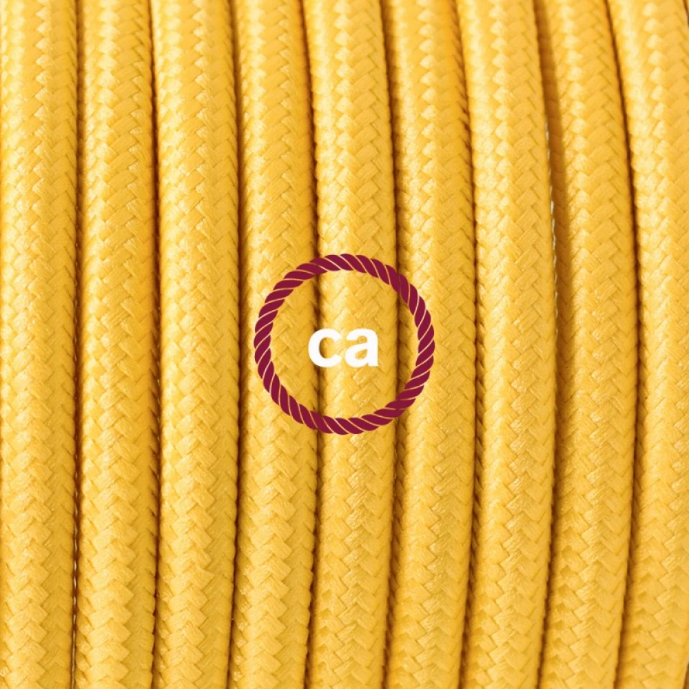 Υφασμάτινο Καλώδιο Κίτρινο Στρόγγυλο