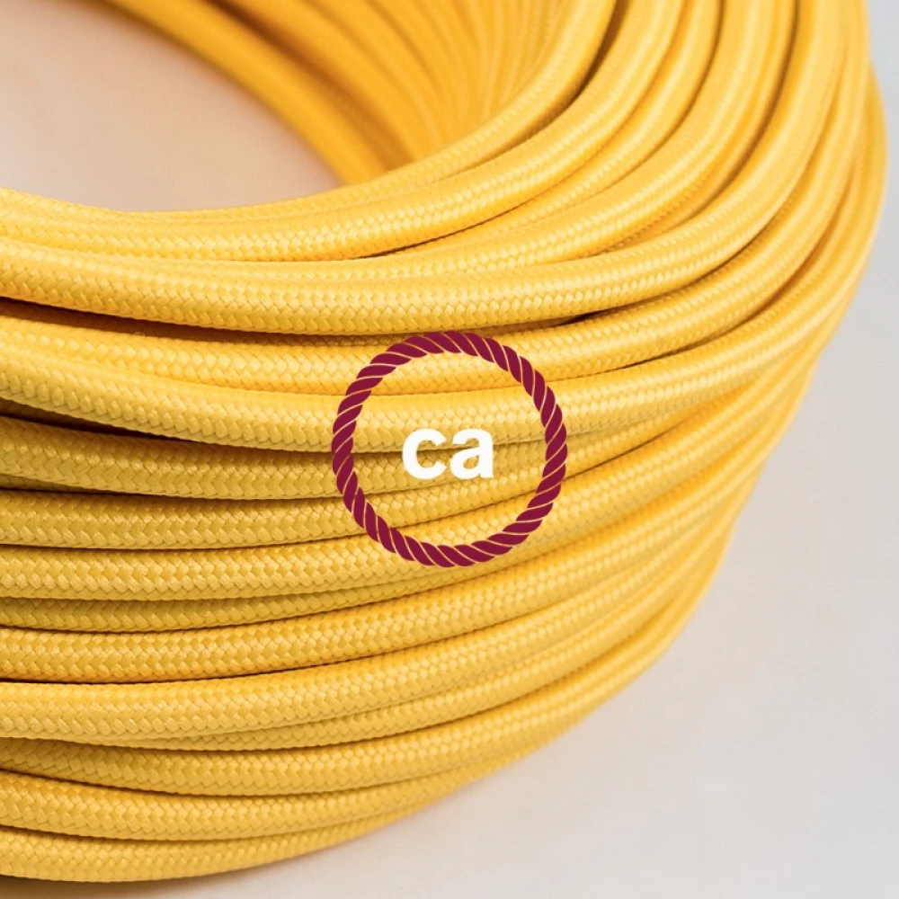 Υφασμάτινο Καλώδιο Κίτρινο Στρόγγυλο
