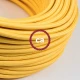 Υφασμάτινο Καλώδιο Κίτρινο Στρόγγυλο