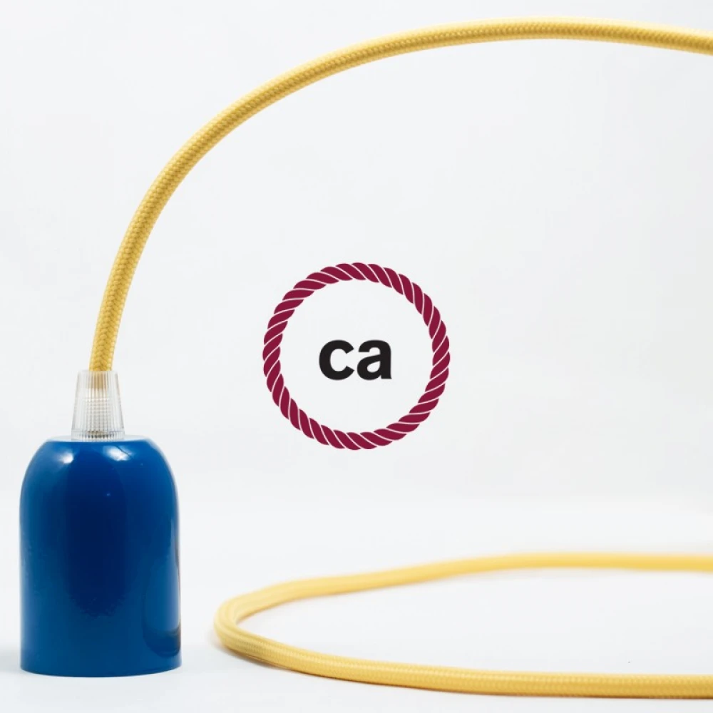 Υφασμάτινο Καλώδιο Κίτρινο Στρόγγυλο