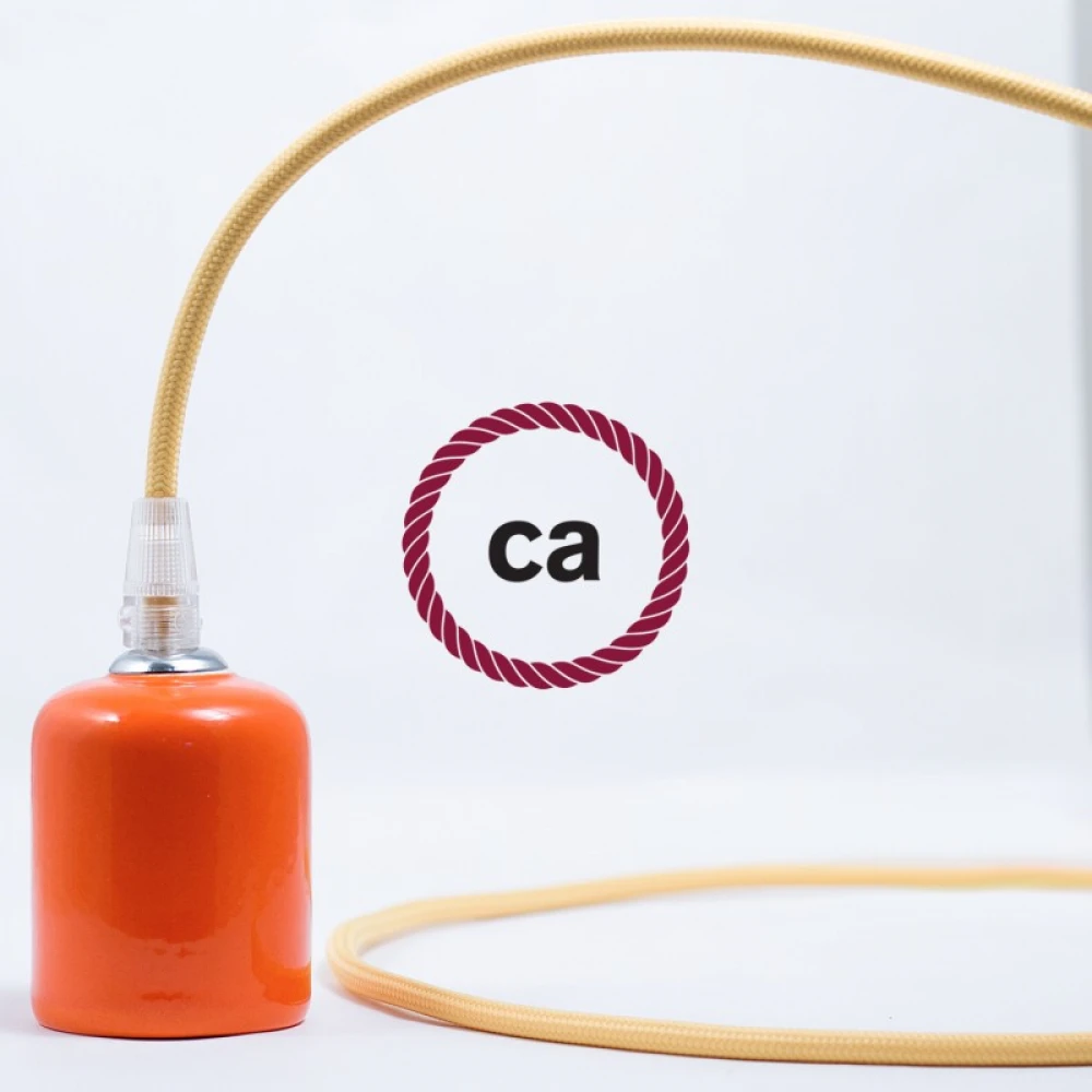 Υφασμάτινο Καλώδιο Κίτρινο Στρόγγυλο