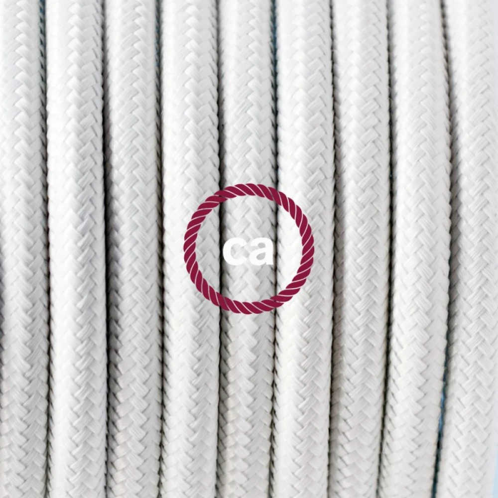 Υφασμάτινο Καλώδιο Λευκό Στρόγγυλο RM01 Creative Cables