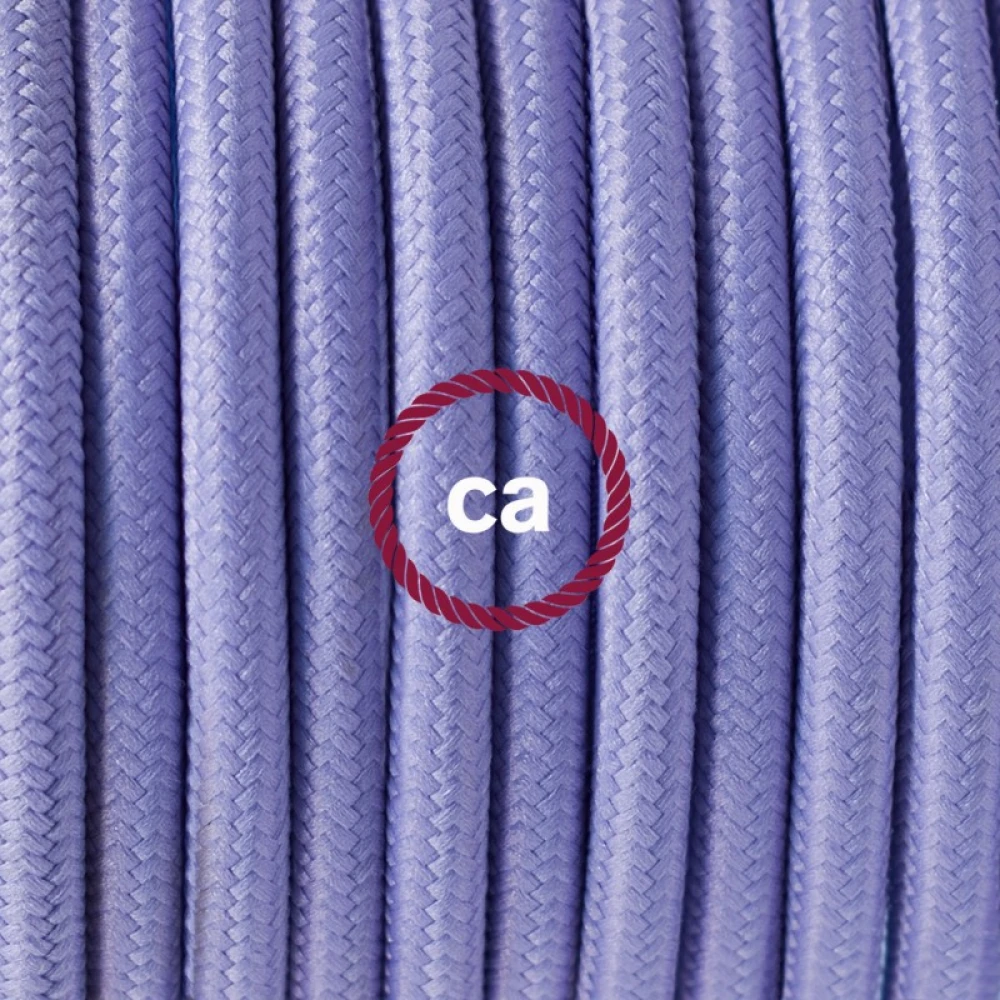 Υφασμάτινο Καλώδιο Λιλά Στρόγγυλο