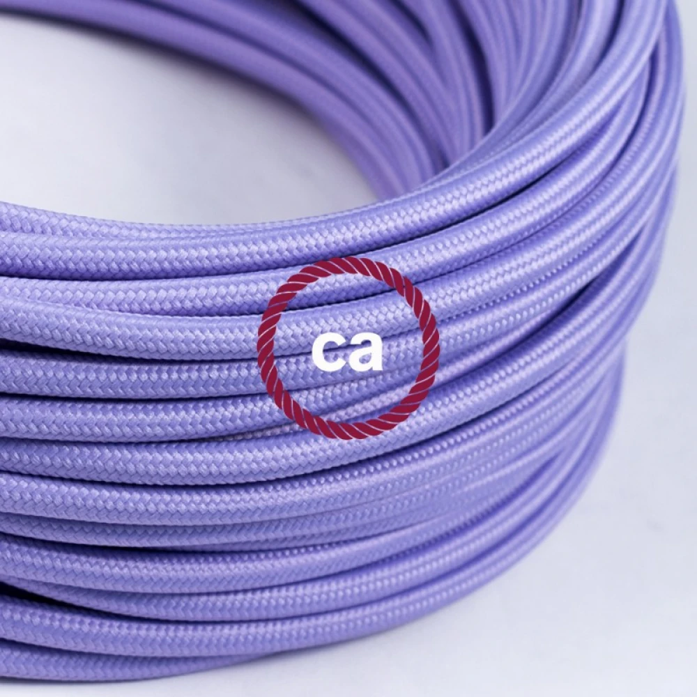 Υφασμάτινο Καλώδιο Λιλά Στρόγγυλο