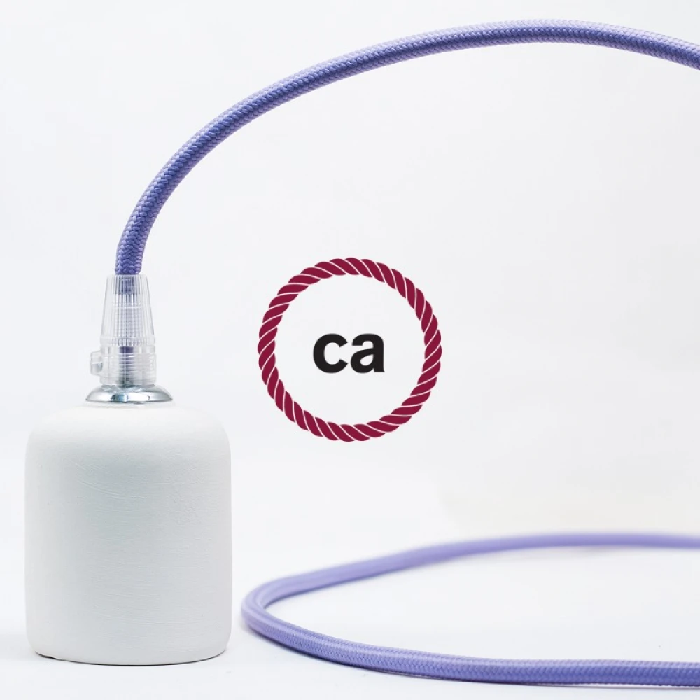 Υφασμάτινο Καλώδιο Λιλά Στρόγγυλο