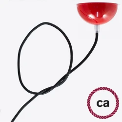 Υφασμάτινο Καλώδιο Μαύρο Στρόγγυλο RM04 Creative Cables