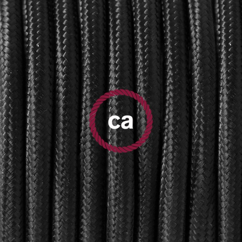 Υφασμάτινο Καλώδιο Μαύρο Στρόγγυλο RM04 Creative Cables
