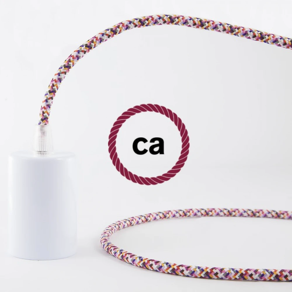 Υφασμάτινο Καλώδιο Στρόγγυλο RX00 Pixel Fuchsia