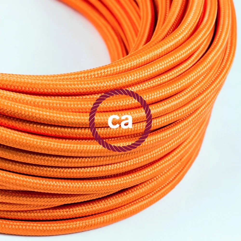 Υφασμάτινο Καλώδιο Πορτοκαλί Στρόγγυλο
