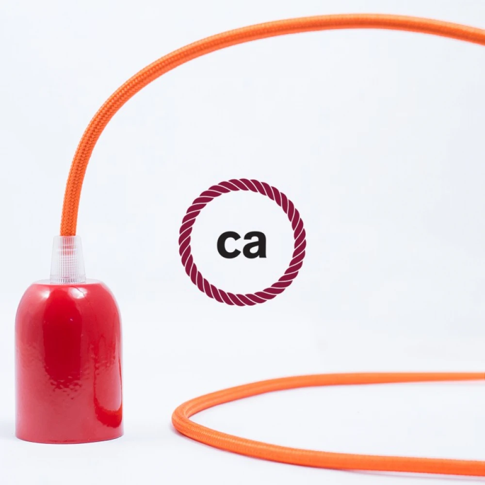 Υφασμάτινο Καλώδιο Πορτοκαλί Στρόγγυλο