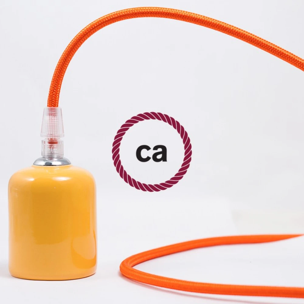 Υφασμάτινο Καλώδιο Πορτοκαλί Στρόγγυλο