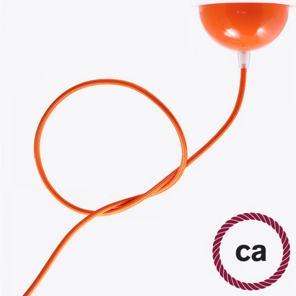 Υφασμάτινο Καλώδιο Πορτοκαλί Στρόγγυλο