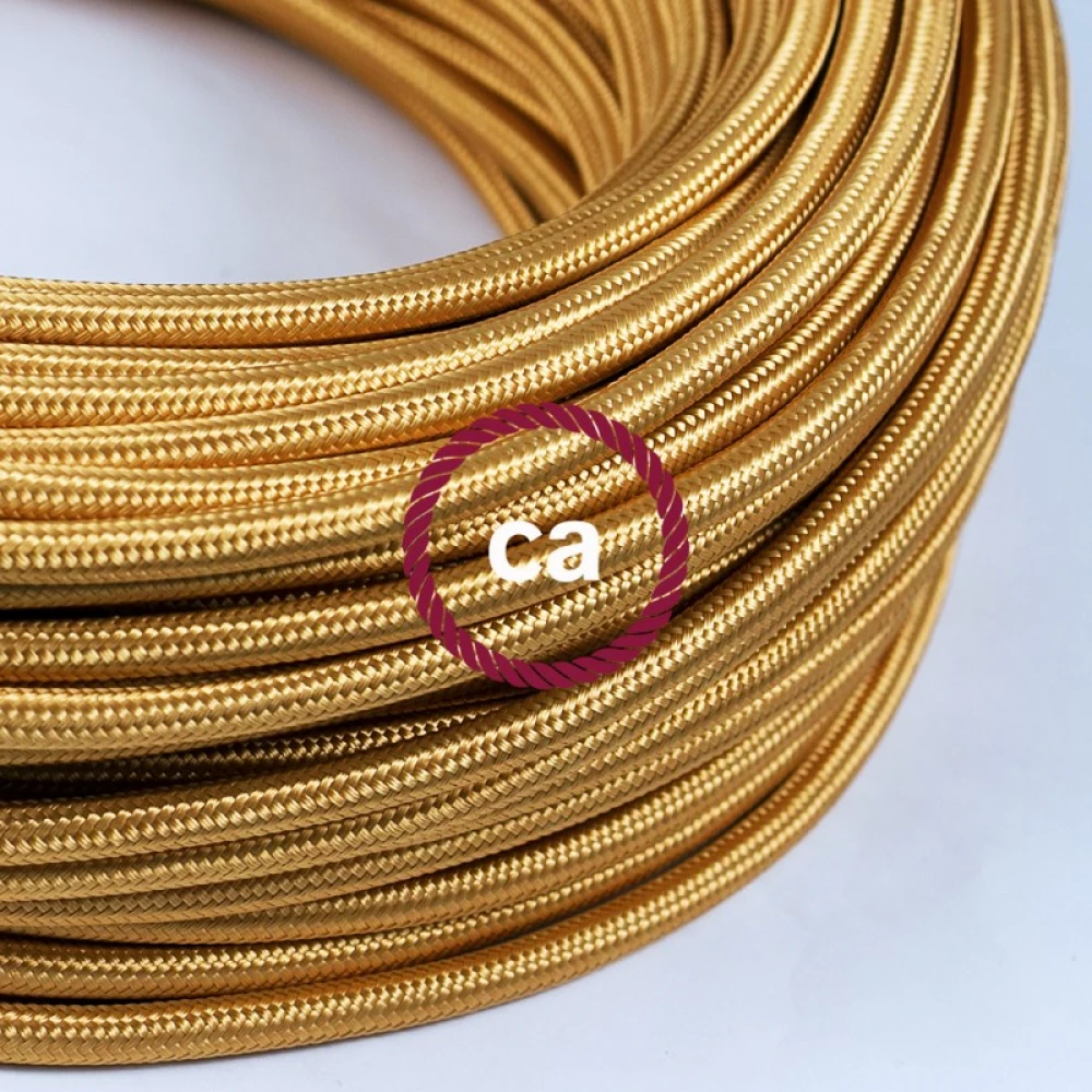Υφασμάτινο Καλώδιο Χρυσό Στρόγγυλο RM05 Creative Cables
