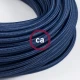 Υφασμάτινο Καλώδιο Πολύ Σκούρο Μπλε Στρόγγυλο