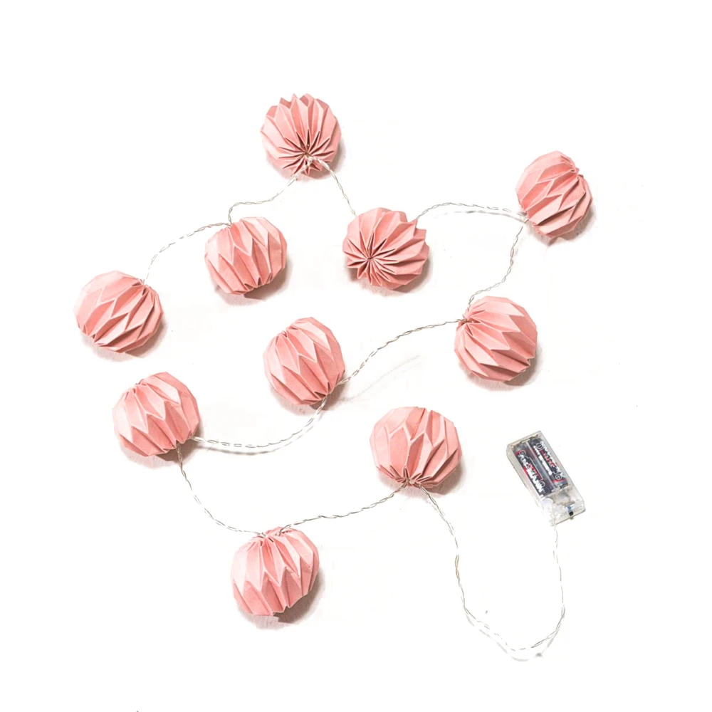 Διακοσμητικά Φωτάκια Origami LED 10τμχ Ροζ Λουλούδια Με Μπαταρία Θερμό Φως Decolight