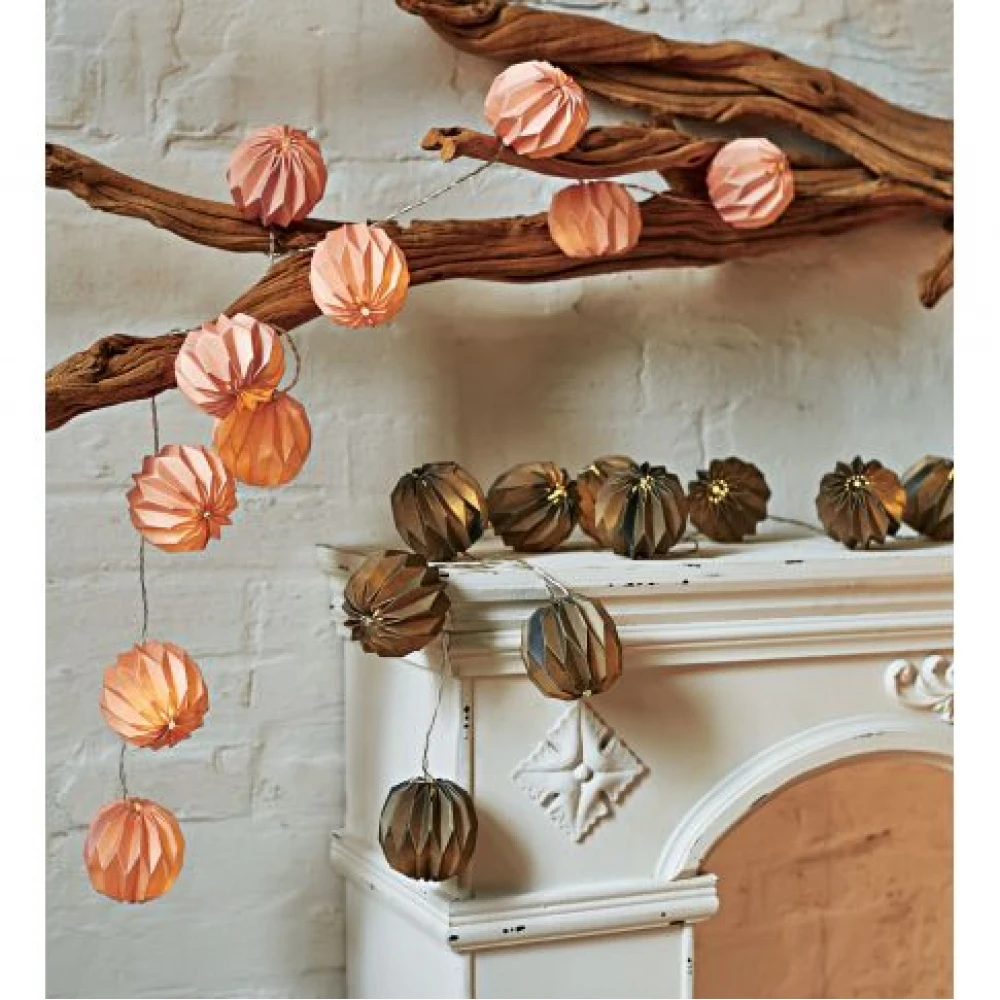 Διακοσμητικά Φωτάκια Origami LED 10τμχ Ροζ Λουλούδια Με Μπαταρία Θερμό Φως Decolight