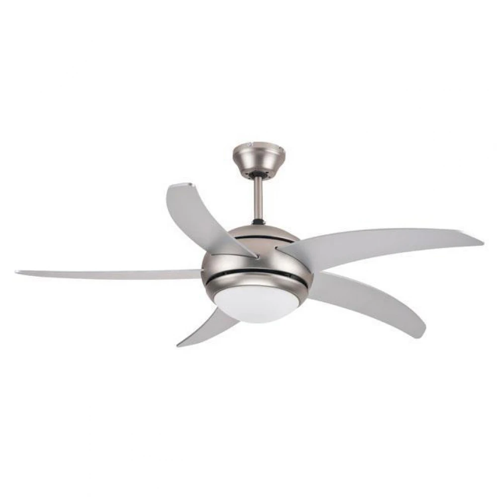 Ανεμιστήρας Οροφής Με Κοντρόλ 65W 3 Επίπεδα Ταχυτήτας Σε Νίκελ Ματ 1XE27 Eurolamp