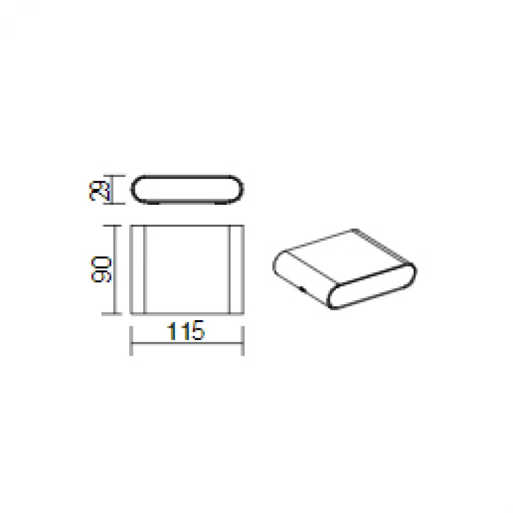 Αδιάβροχη LED Samsung Απλίκα 6W Από Αλουμίνιο 45º 230V IP54 VISION Μαύρο Eurolamp