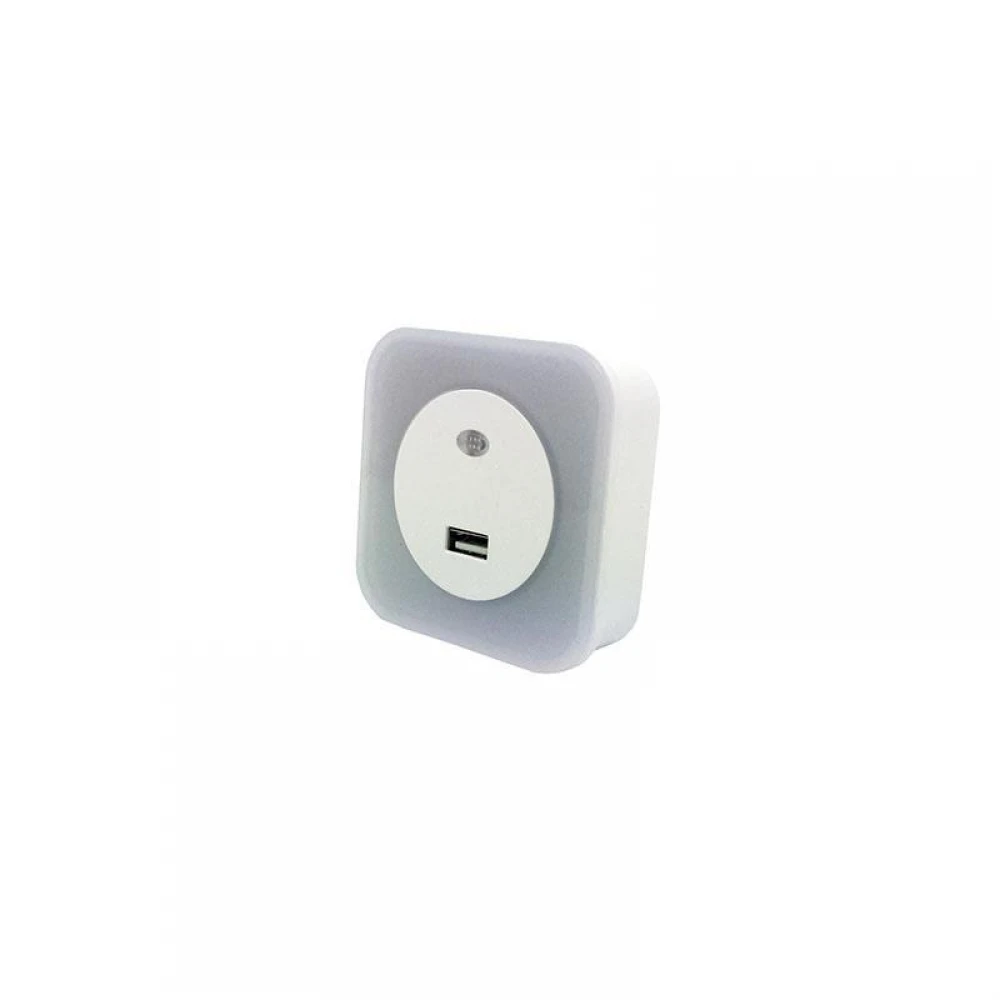 Φωτιστικό Νυχτός LED 1.5W 2700Κ 220-240V Με USB Και Φωτοκύτταρο Eurolamp