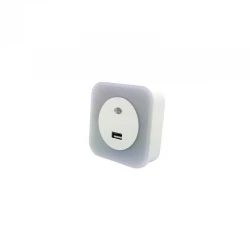 Φωτιστικό Νυχτός LED 1.5W 2700Κ 220-240V Με USB Και Φωτοκύτταρο Eurolamp