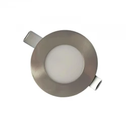 3W LED SMD Panel Slim Χωνευτό Φ85 120° Σε Σατινέ Eurolamp Ουδέτερο Λευκό 4000K
