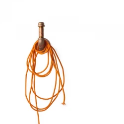 Στρογγυλό Υφασμάτινο Καλώδιο 2Χ0,75mm Σε Πορτοκαλί Eurolamp