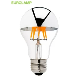 Λαμπτήρας LED Filament A60 E27 6W Ανεστραμμένου Καθρέπτου 240V Dimmable ΘΕΡΜΟ ΛΕΥΚΟ 2700K - EUROLAMP