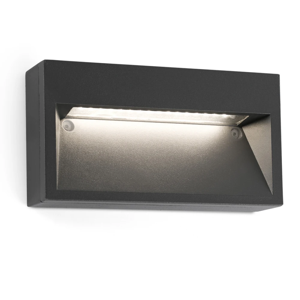 LED Εξωτερικό Επιτοίχιο Φωτιστικό 9W Αλουμινίου Με Διάφανο Διαχύτη W:202 MUST FARO