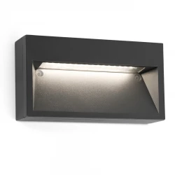 LED Εξωτερικό Επιτοίχιο Φωτιστικό 9W Αλουμινίου Με Διάφανο Διαχύτη W:202 MUST FARO