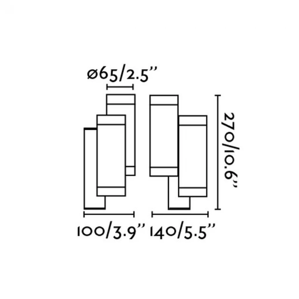 Μεταλλική Απλίκα Διπλού Φωτισμού Από Αλουμίνιο Σε Ανθρακί Χρώμα IP44 4XGU10 STEPS FARO