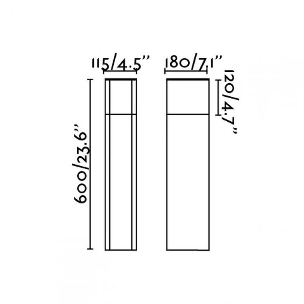 Μεταλλικό Κολωνάκι Από Αλουμίνιο Με Οπάλ Κάλυμμα IP44 Σκούρο Γκρι H600 1xE27 DATNA FARO