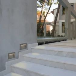 LED Εξωτερικό Χωνευτό Φωτιστικό Τοίχου 3W SMD Αλουμινίου 140x140 SEDNA FARO