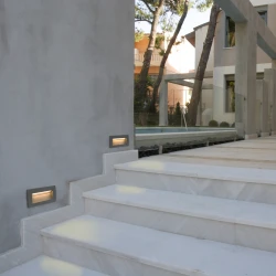 LED Εξωτερικό Χωνευτό Φωτιστικό Τοίχου 3W SMD Αλουμινίου 70x140 SEDNA FARO