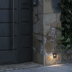 LED Εξωτερικό Χωνευτό Φωτιστικό Τοίχου 3W SMD Αλουμινίου Με Διάφανο Διαχύτη H:135 NASE FARO