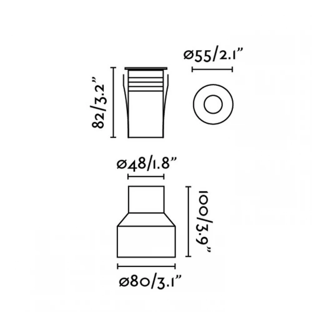 LED Εξωτερικό Χωνευτό Φωτιστικό 2W SMD 45° Από Ανοξείδωτο Χάλυβα Και Αλουμίνιο CURTIS FARO