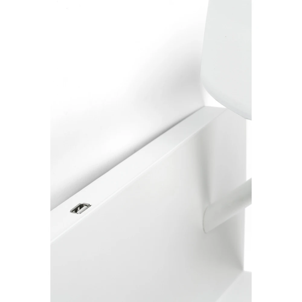 Μεταλλική Απλίκα Με Υφασμάτινο Καπέλο Και Ράφι Με USB Φορτιστή Και LED (Αριστερής Πλευράς) 1XE27 HANDY FARO