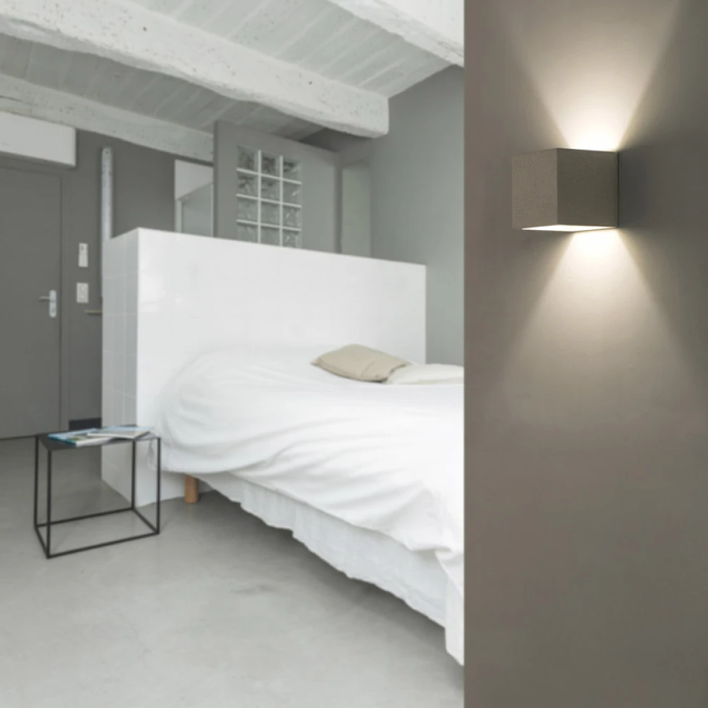 Επιτοίχιο Φωτιστικό Τετράγωνο Από Τσιμέντο Σε Μπεζ Χρώμα 1xG9 KAMEN FARO