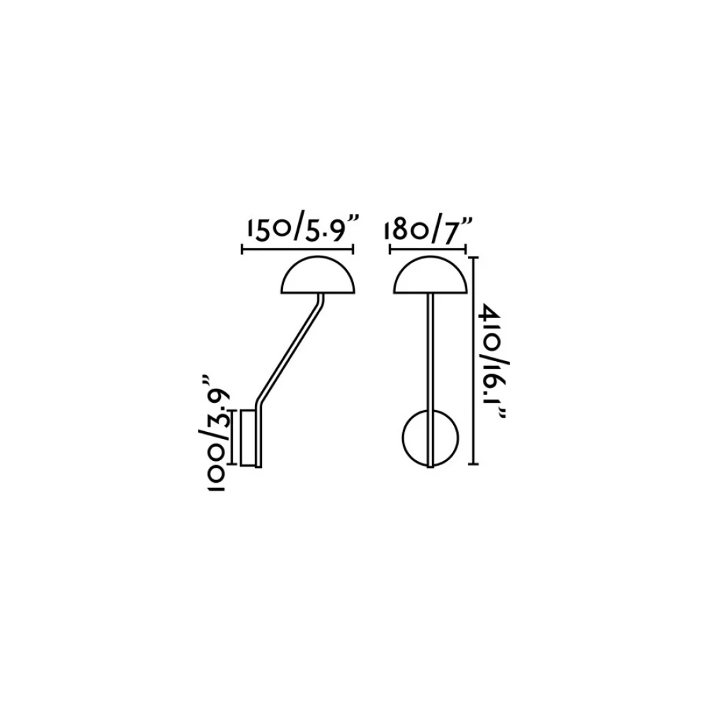PURE LED Μαύρο και υπόλευκο φωτιστικό τοίχου FARO